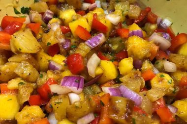Grilled pineapple and mango salsa