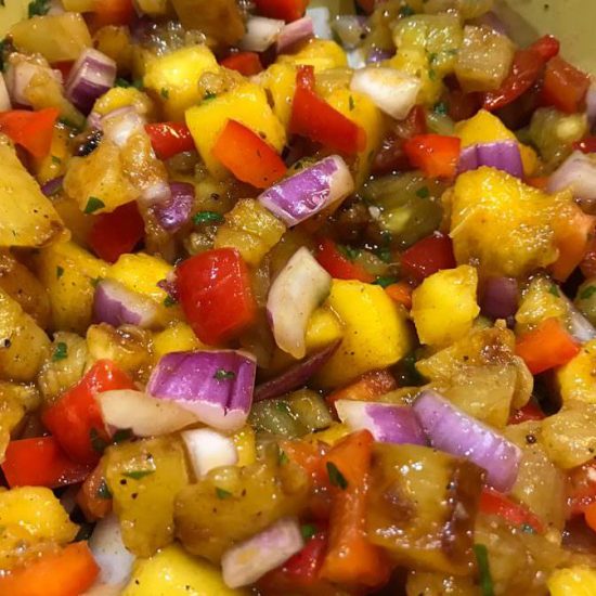 Grilled pineapple and mango salsa