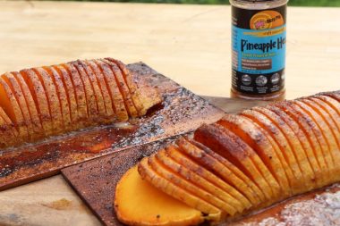 Hasselback butternet squash with Pineapple Head seasoning