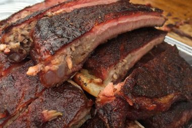 A big pile of ribs, ready for serving