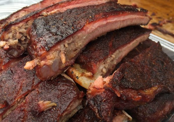 A big pile of ribs, ready for serving