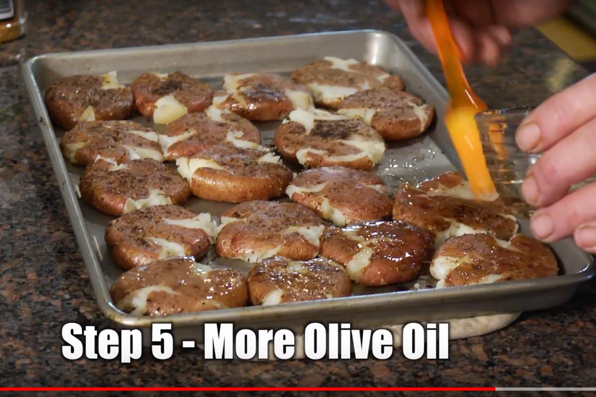 Drizzle the potatoes with a little more oil