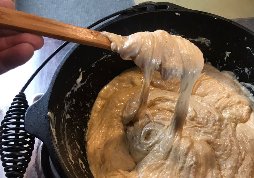 Stir until brie and cream cheese is melted