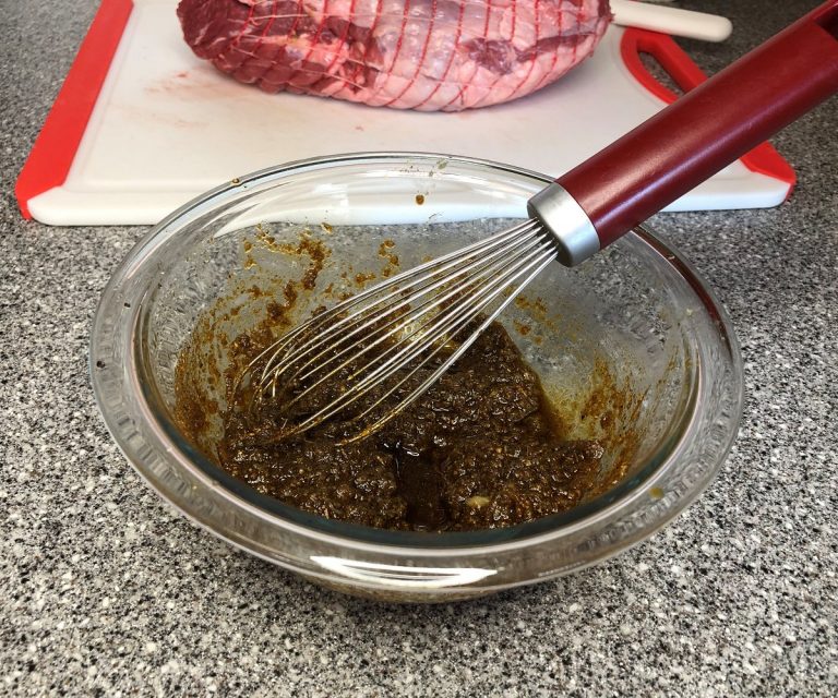 Make paste with oil, Mediterranean-ish, salt and garlic