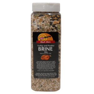 Mad Max Turkey Brine in quart sized bottle