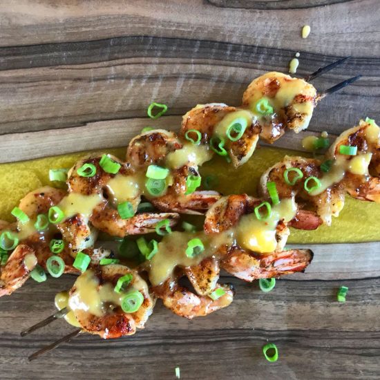 Spicy Mang-Ghost Glazed Grilled Shrimp