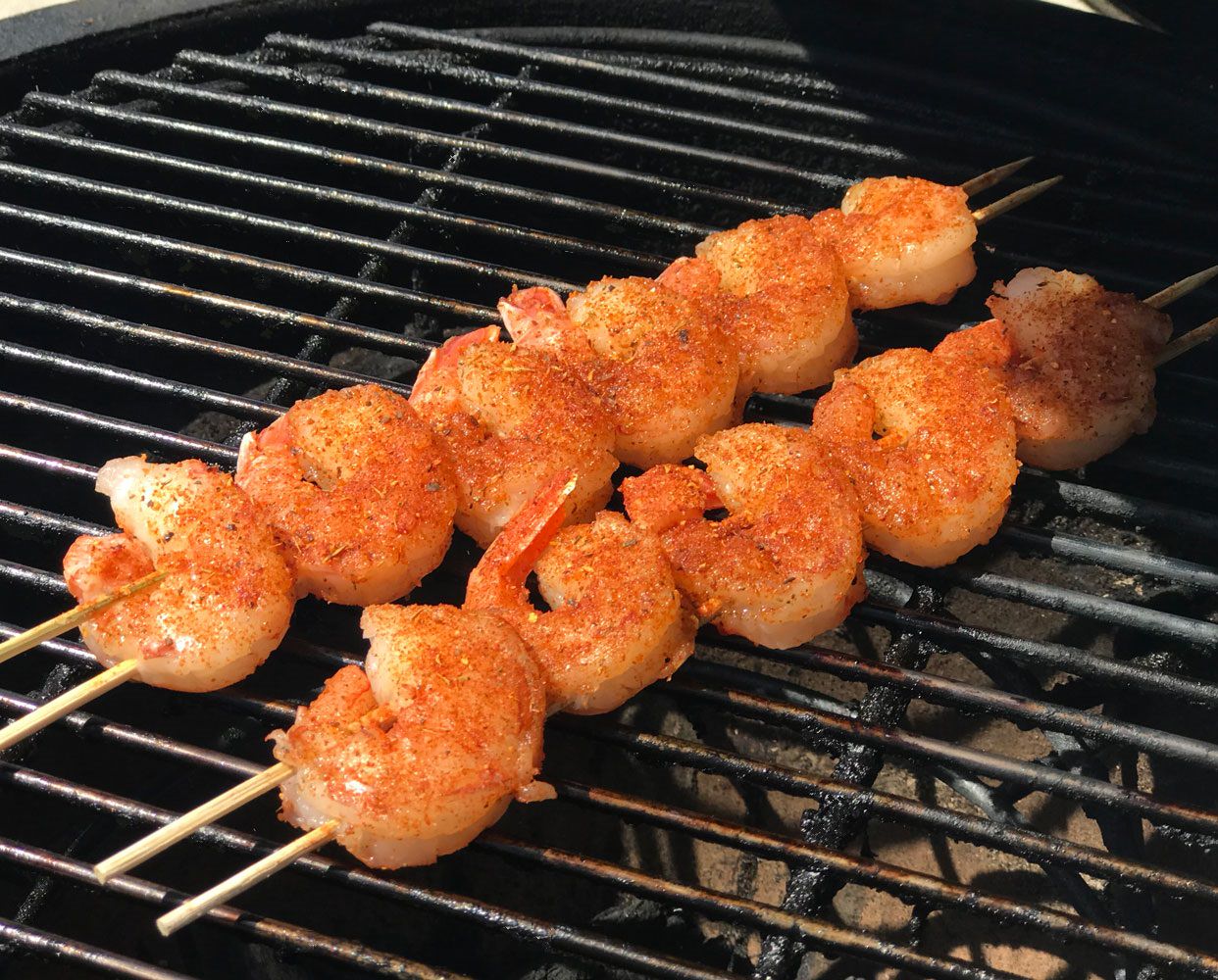 Grill shrimp skewers for 2-4 minutes