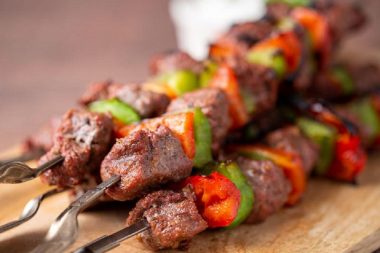 Mediterranean-ish Grilled Beef Skewers