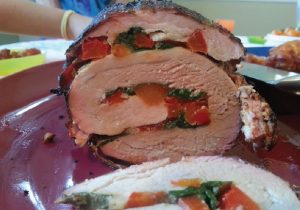 Mediterranean-ish Stuffed Pork Tenderloin