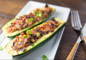 Mediterranean-ish Stuffed Zucchini