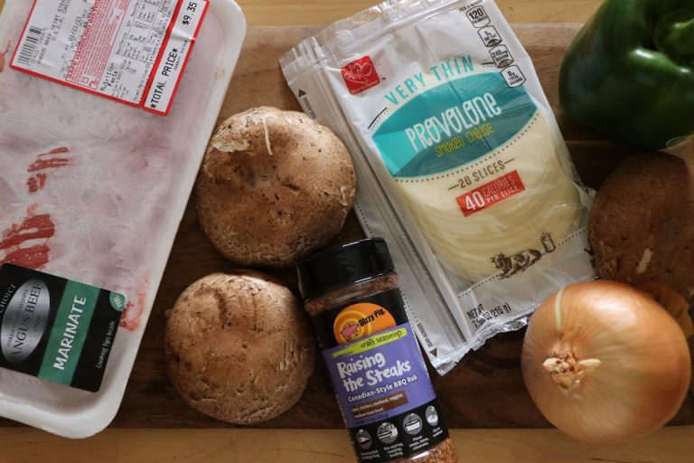 Ingredients for Mushroom Cheesesteak