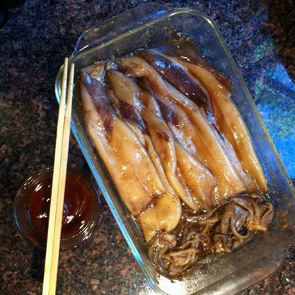 Marinade squid for at least one hour, even better overnight