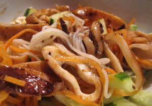 Nuke-Seared squid with Bombay Curry-Ish hoisin ketchup