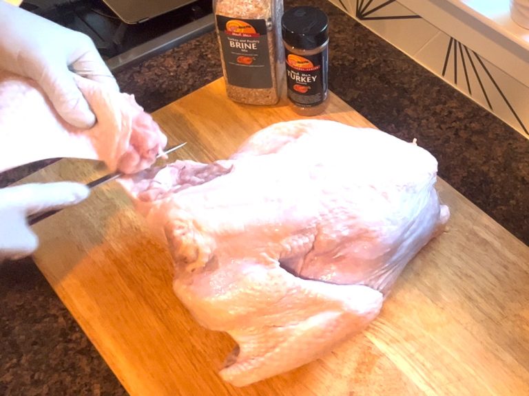 Remove the wings from turkey