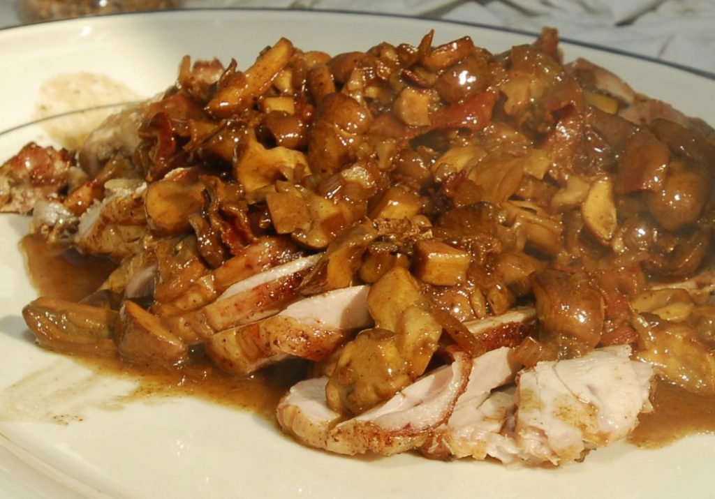 Pancetta and Mushroom Stuffed Turkey Thighs