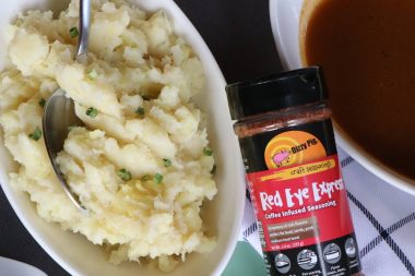 Parsnip Mashed Potatoes with Red Eye Express Gravy