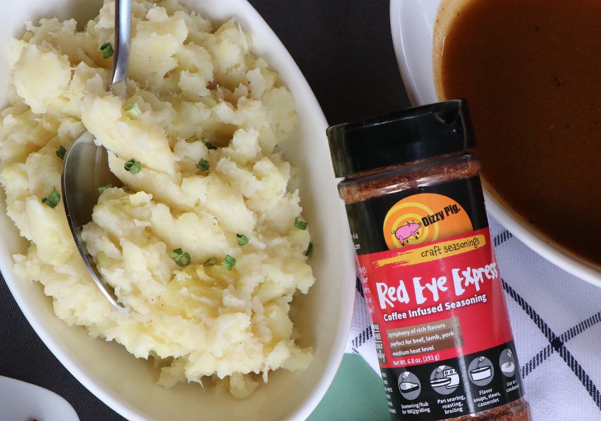 Parsnip Mashed Potatoes with Red Eye Express Gravy