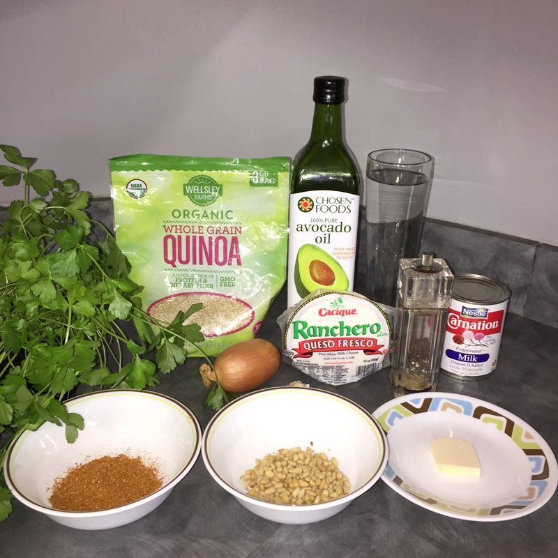 Ingredients for Peruvian-ish quinoa