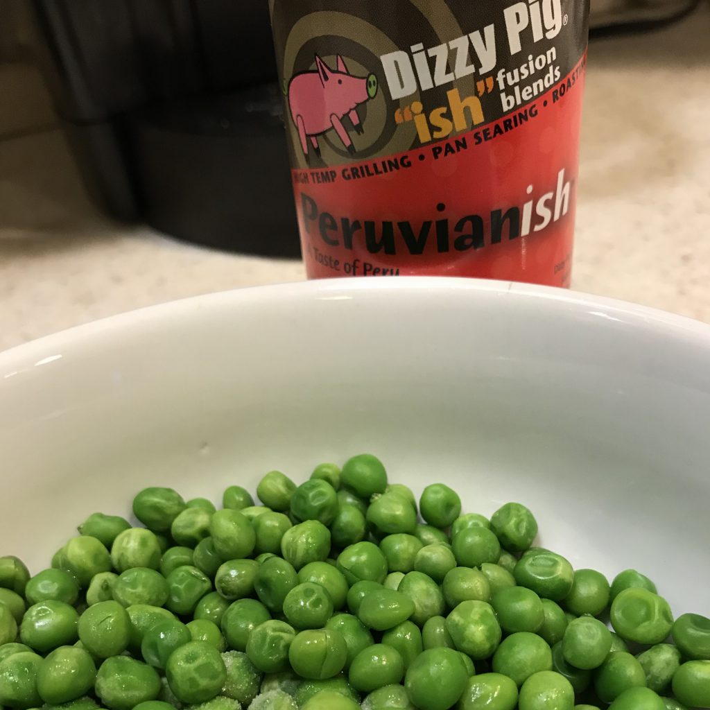 Add thawed peas