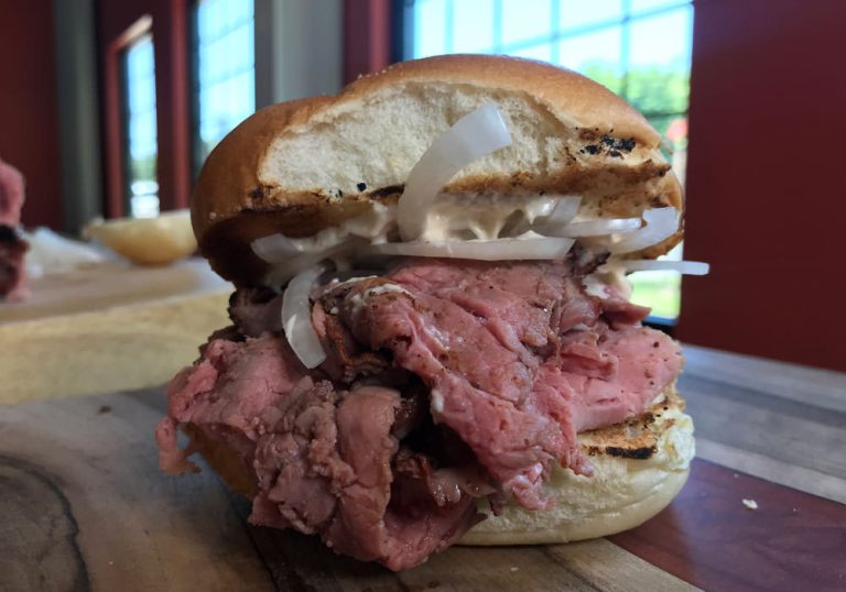 Enjoy the Maryland Pit Beef sandwich
