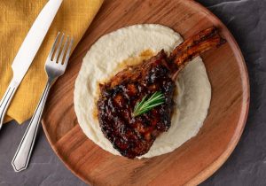 Grilled Kurobuta Pork Chops with a Fig Jam Glaze