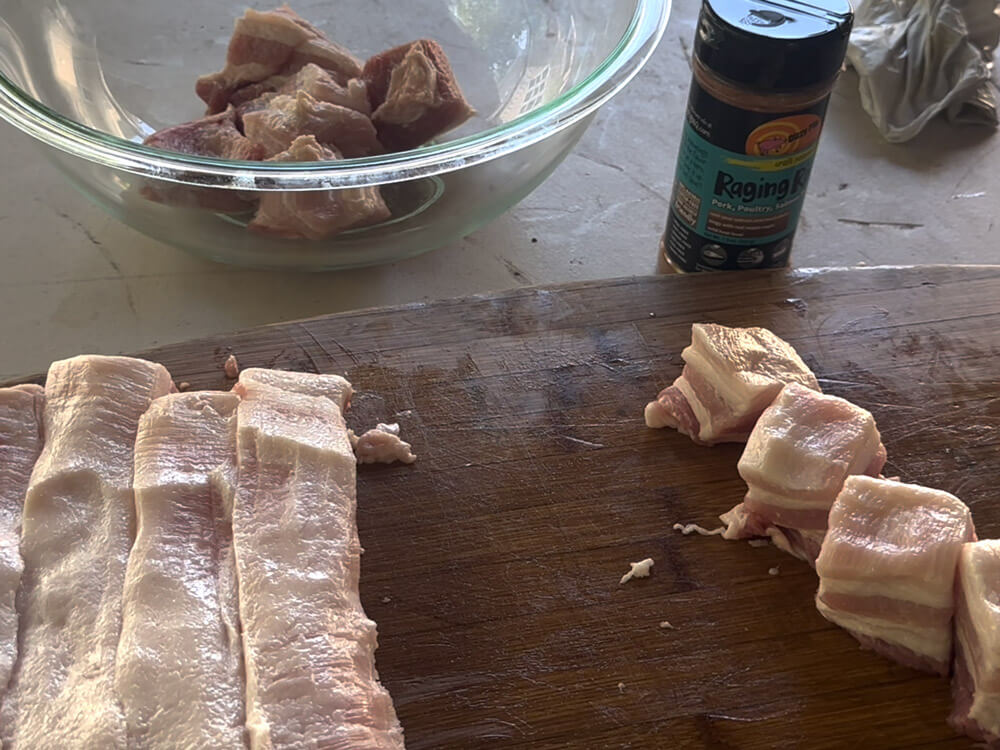 Pork belly cubes