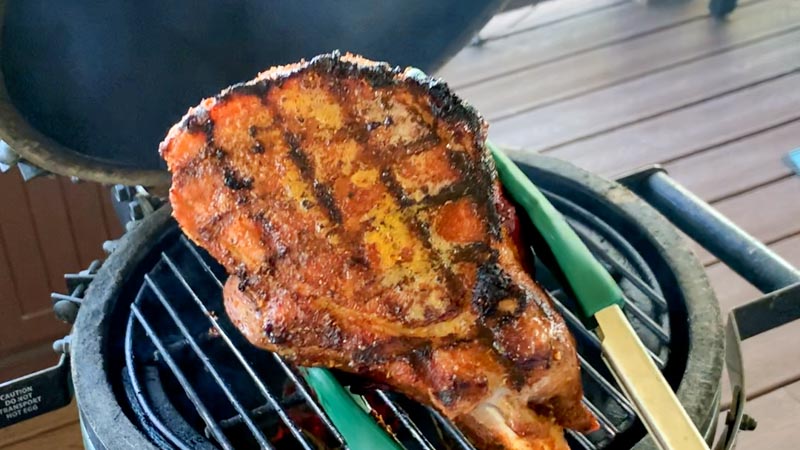 Cook pork chops on both sides