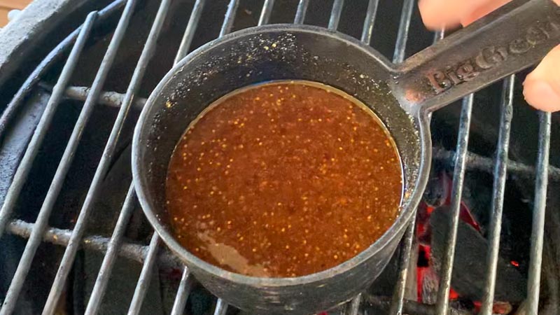 Mix glaze in a cast iron sauce pan