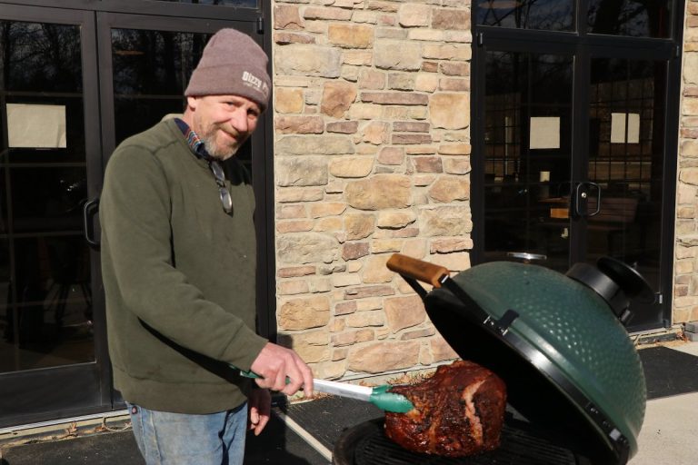 Chris doing reverse sear on prime rib