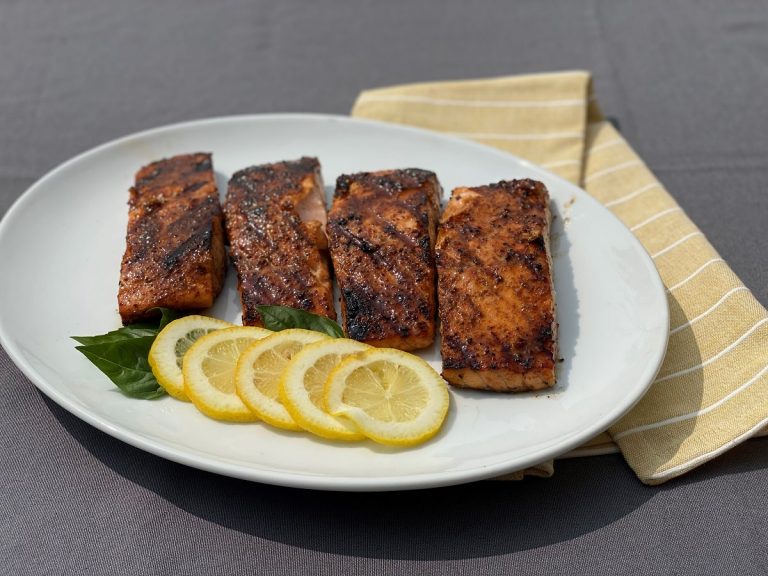 Raging River maple butter crusted salmon