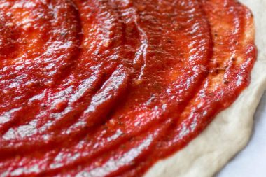 Pizza with Chris's red sauce