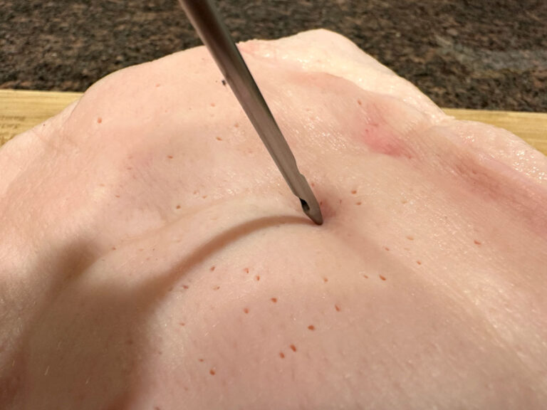 Poke lots of holes in skin