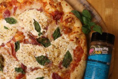 Fresh Mozzarella and Prosciutto Pizza with Roasted Pepper Sauce