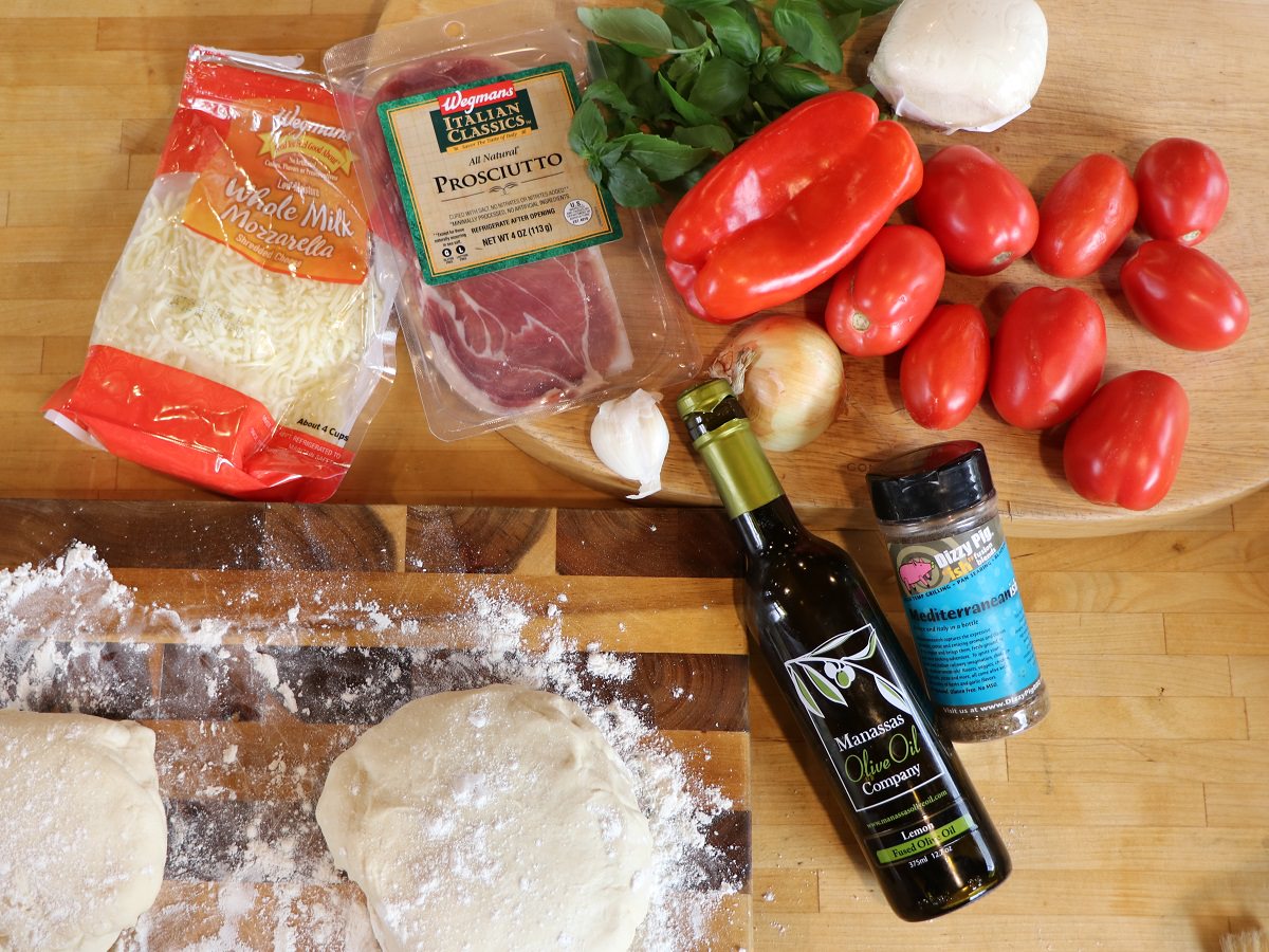 Homemade pizza ingredients