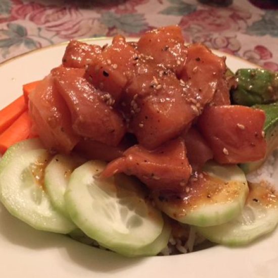 Spicy Salmon and Shakin' the Tree Sushi Bowl