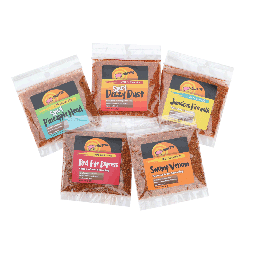 BBQ Rub, Seasonings, Spices - Try-Me Sampler 5-Pack