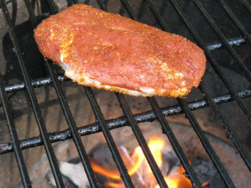 Duck breasts being seared on the Big Green Egg