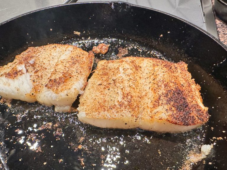 Sear fish until golden brown on both sides