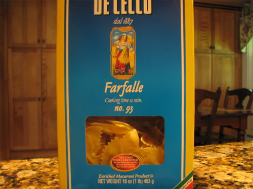 Box of Farfalle (butterfly( pasta