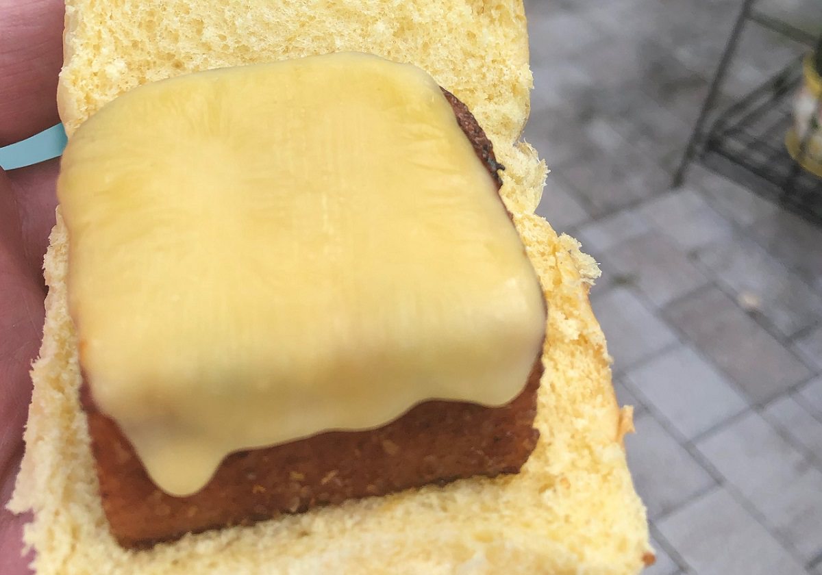 Spam with melted cheese