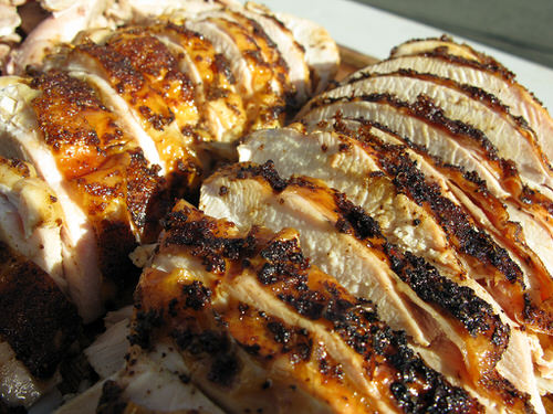 Sliced spatchcocked turkey