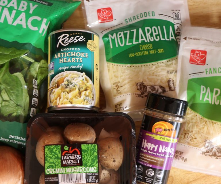 Spinach Artichoke Stuffed Mushrooms ingredients