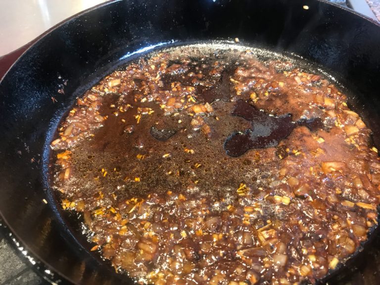 Add Tequila and cook until the alcohol is almost entirely evaporated