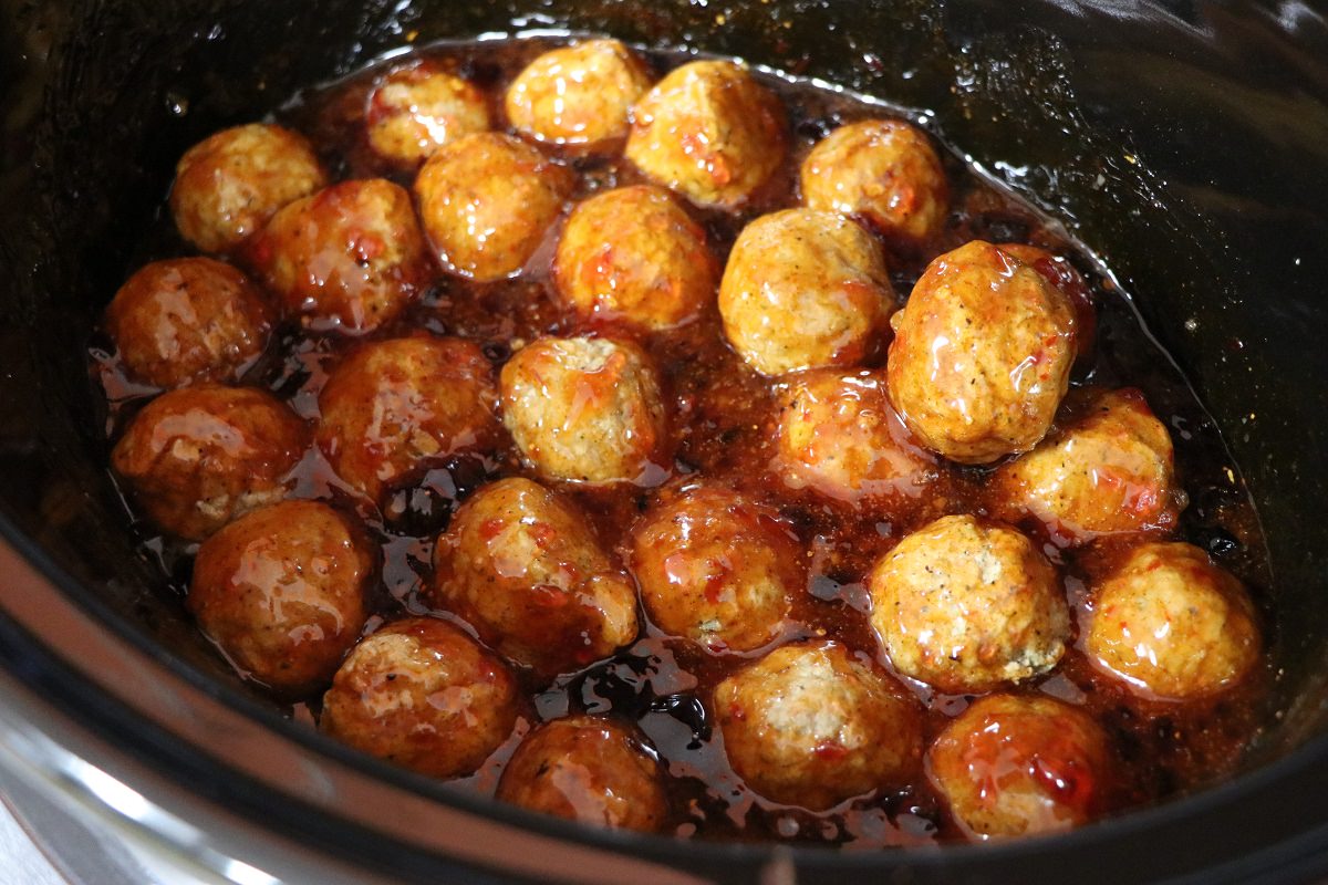 Cook meatballs in crock pot