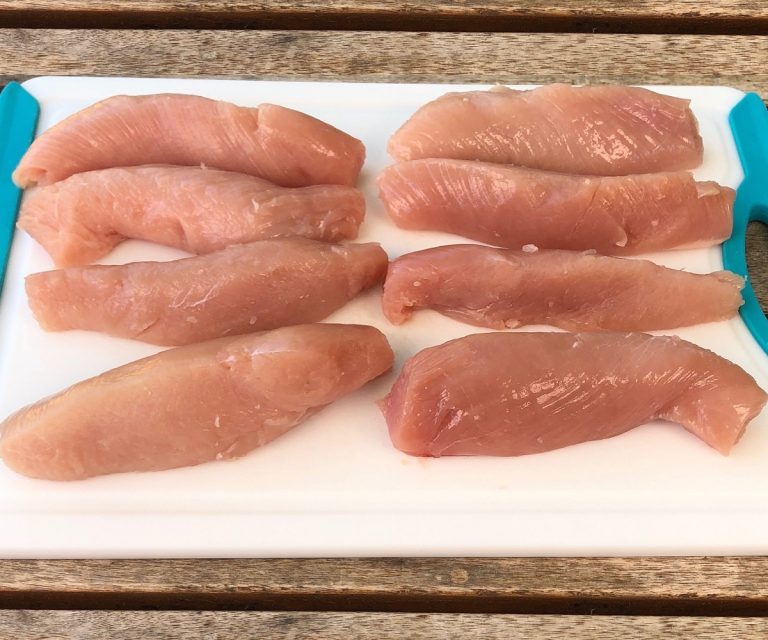 Split turkey tenders in half