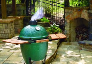 Smoke coming out of Big Green Egg