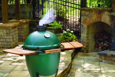 Smoke coming out of Big Green Egg