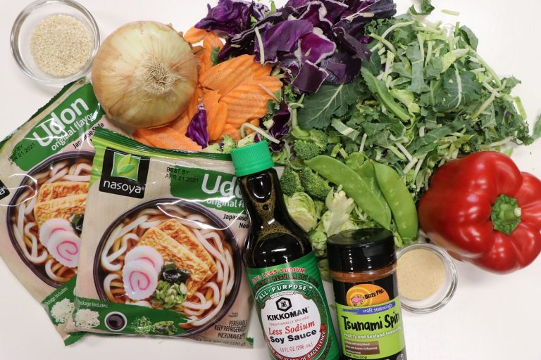 Ingredients for Tsunami Spin Vegetable Lo Mein