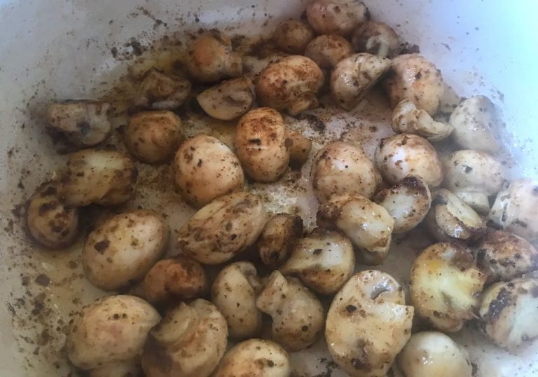 Coat mushrooms with Fajita-ish and brown