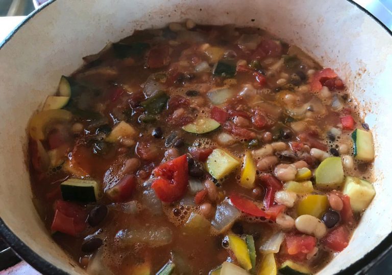 The vegetables will give up water as they cook, so we did not need to add any more liquid